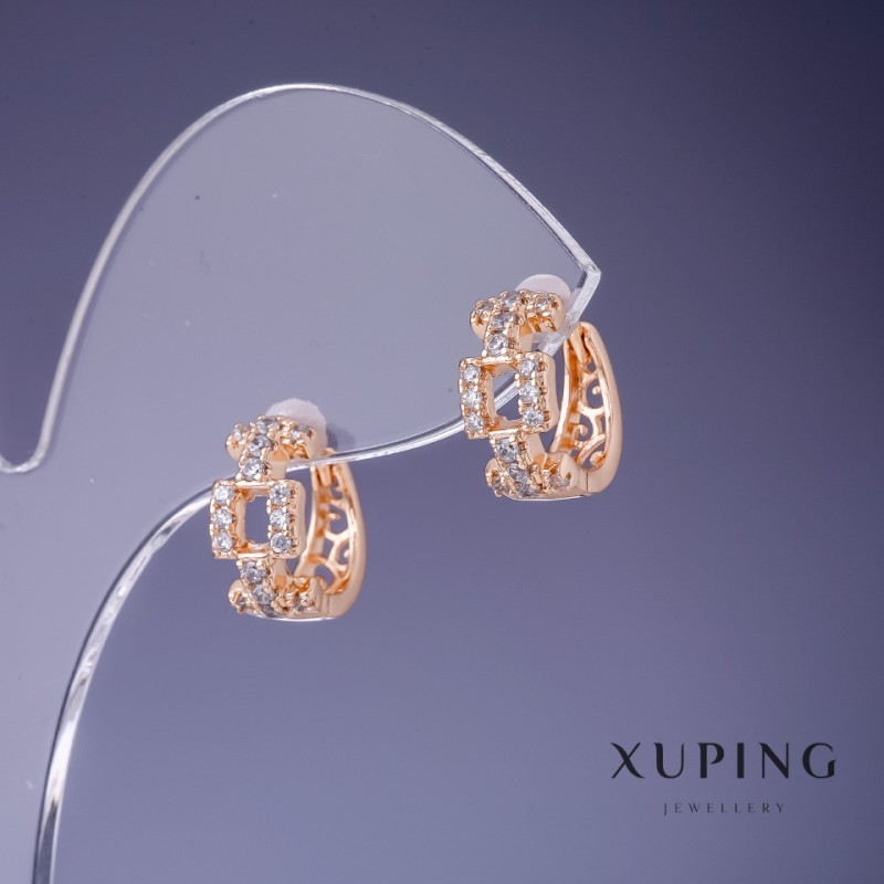 עגילים Xuping שרשראות 13×6 מ״מ «ציפוי זהב 18K»