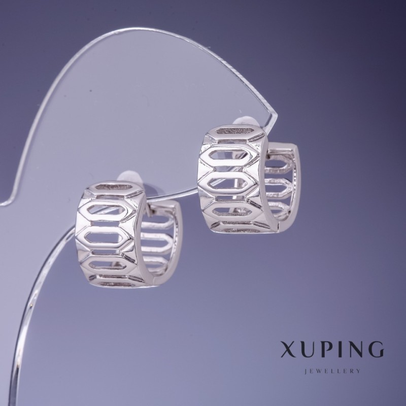 עגילי Xuping רודיום 14×9 מ״מ