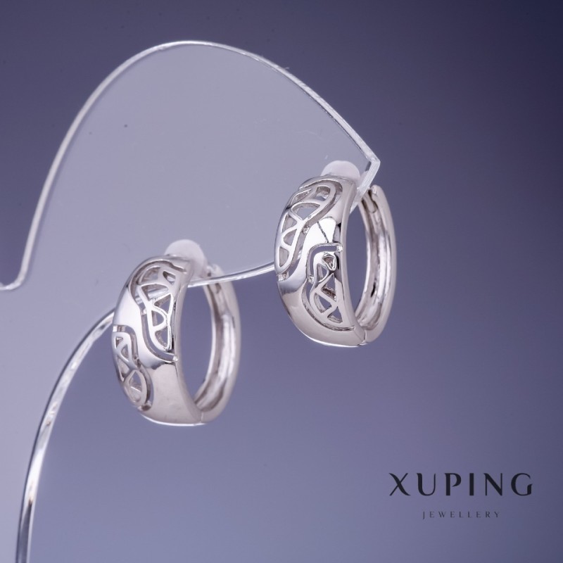 עגילי Xuping רודיום 16×7.5 מ״מ