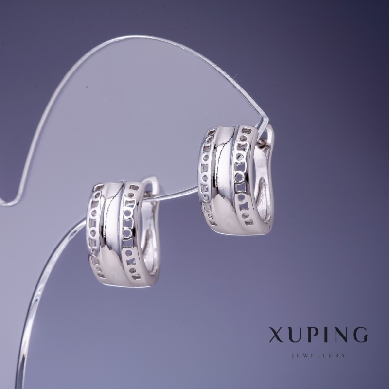 עגילי Xuping 18×8 מ״מ ורודיום