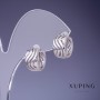 עגילים Xuping גלים 13×8 מ״מ רודיום