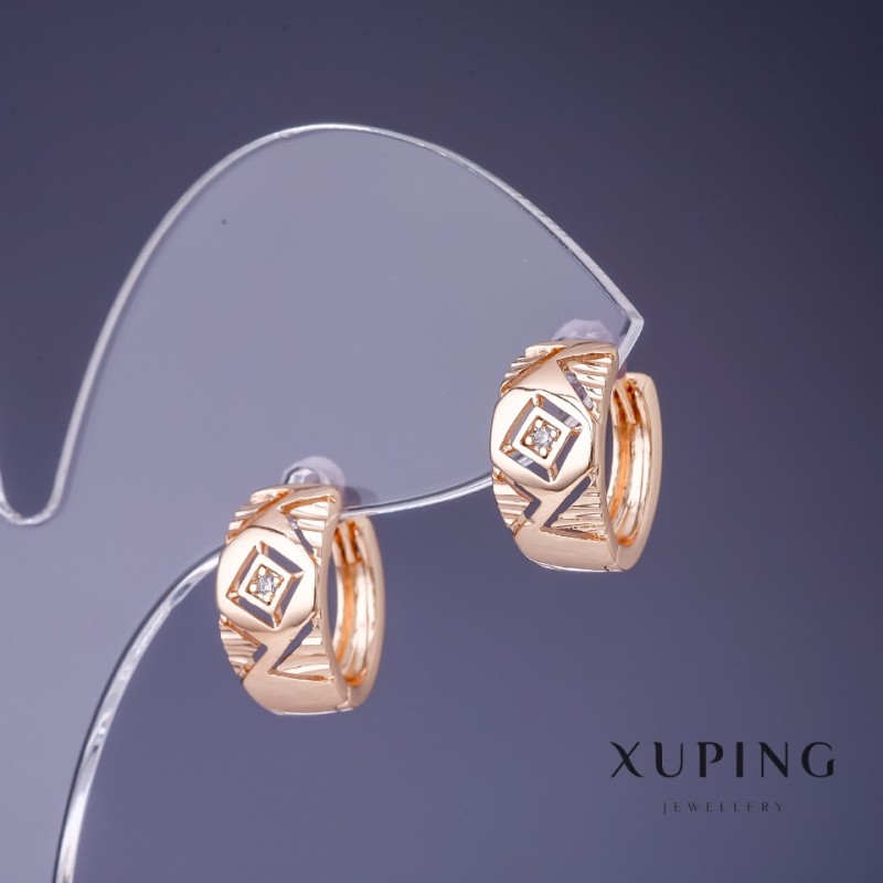עגילים Xuping 15×7 מ״מ "ציפוי זהב 18K"