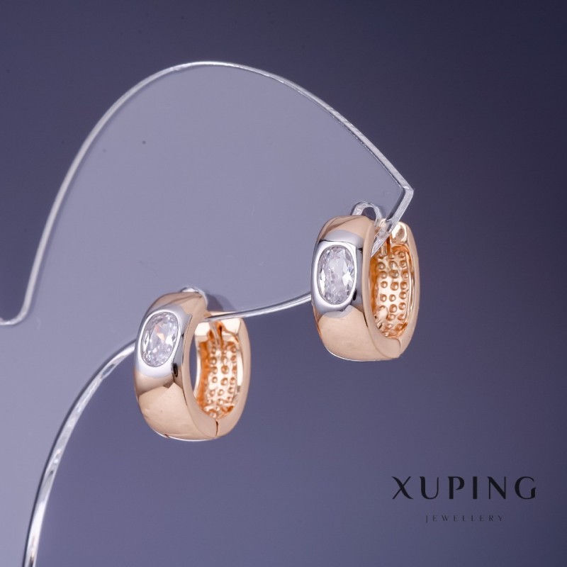 עגילים Xuping 14×5 מ״מ «זהב מצופה 18 קראט»