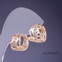 עגילים Xuping 14×13 מ״מ «זהב מצופה 18K» עם אבני זירקון לבנות