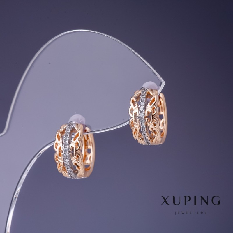 עגילי Xuping 13×7 מ״מ "זהב מצופה 18K"