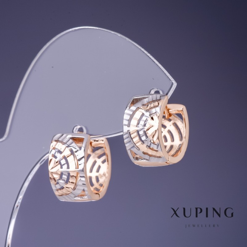 עגילי Xuping 13×8 מ"מ «ציפוי זהב 18K ורודיום»