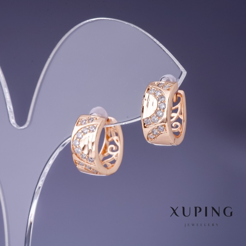 עגילים Xuping 14×7 מ״מ «זהב מצופה 18K»