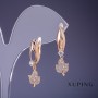 עגילים Xuping «עלים» עם אבני סטרז לבנות 25×5 מ״מ זהב מצופה 18K