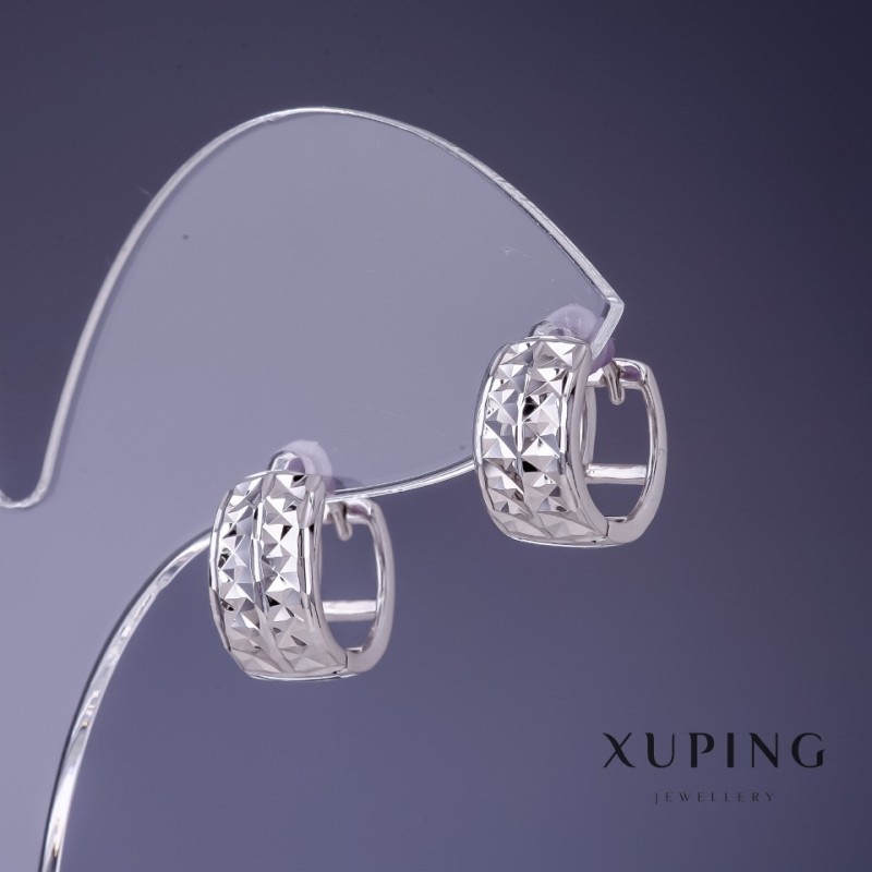 עגילים Xuping 7×11 מ״מ רודיום