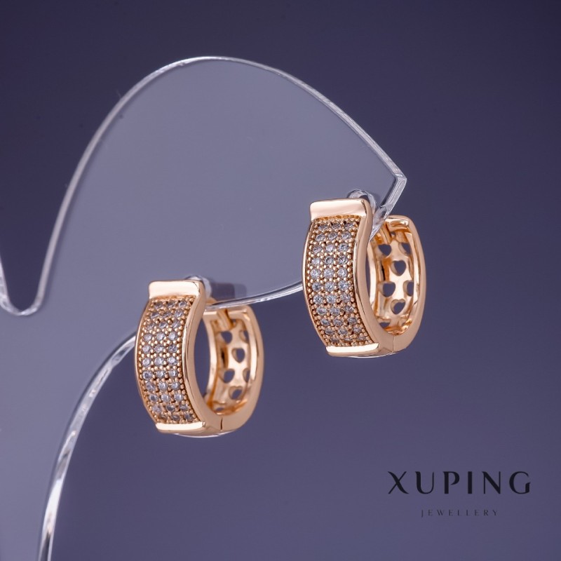 עגילים Xuping 7×15 מ״מ 'זהב מצופה 18K'