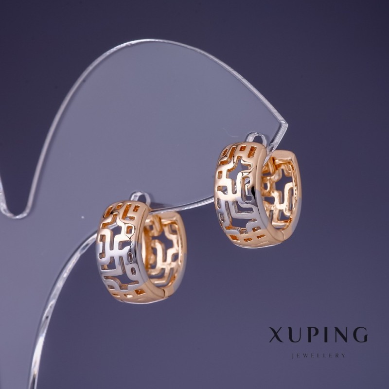 עגילים Xuping 14x7mm «ציפוי זהב 18K» רודיום