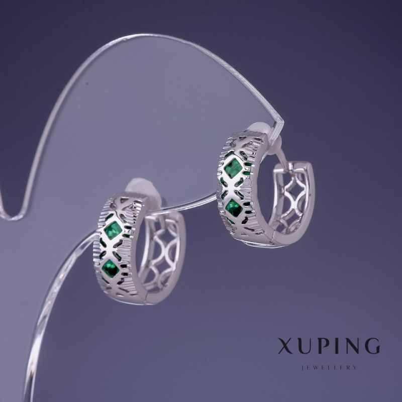 עגילים Xuping 6x14 מ״מ ורודיום