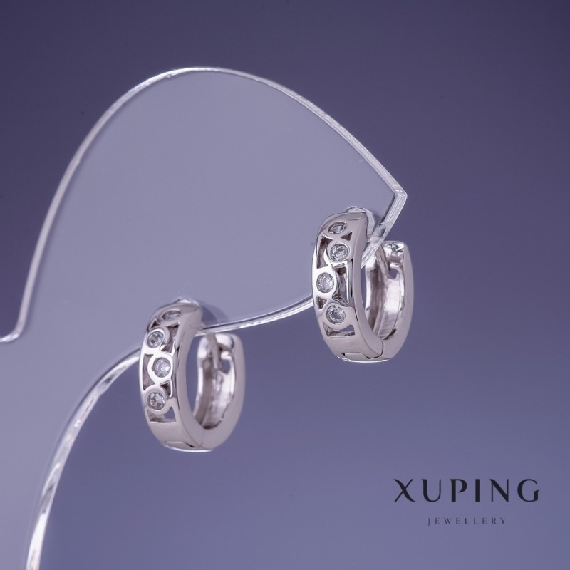 עגילים Xuping 4x12mm רודיום
