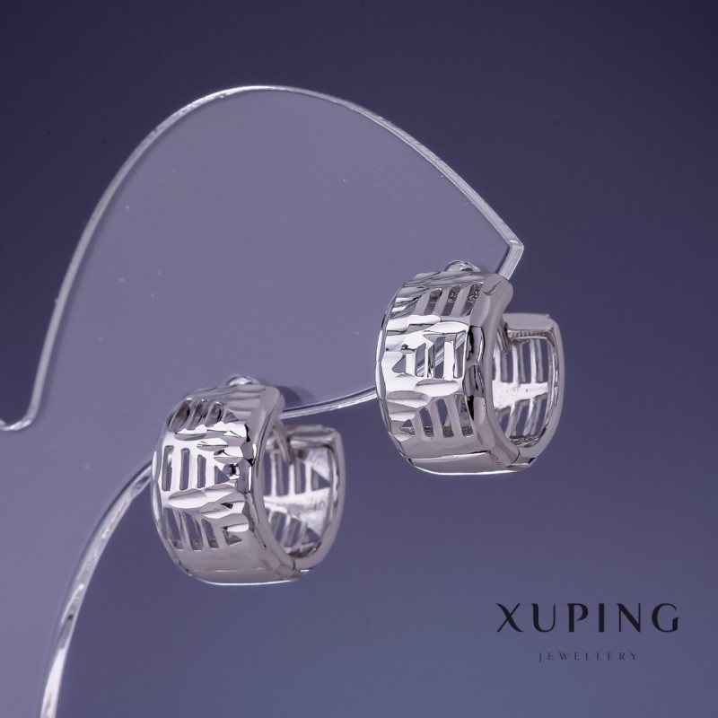 עגילים Xuping 13×9 מ״מ רודיום