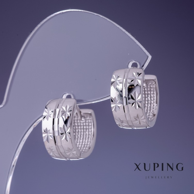 עגילים Xuping 8×15 מ״מ רודיום