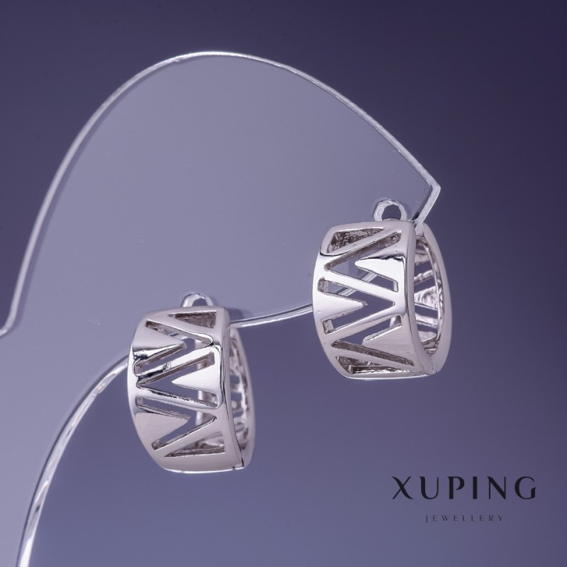 עגילים Xuping 12×10 מ״מ רודיום