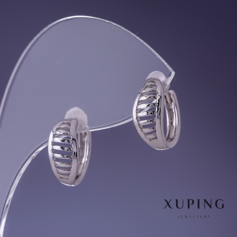 עגילים Xuping 13×7 מ״מ רודיום
