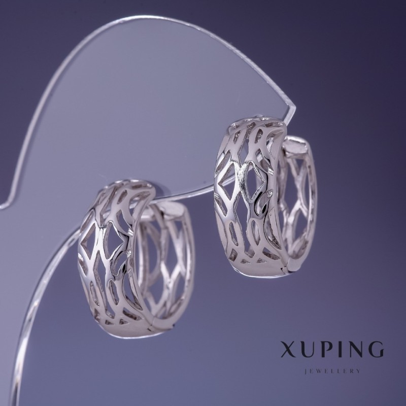 עגילי Xuping 20×8 מ״מ רודיום