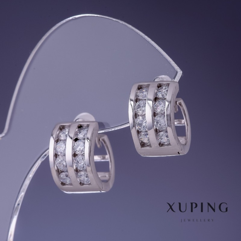 עגילים Xuping 9×14 מ״מ ורודיום