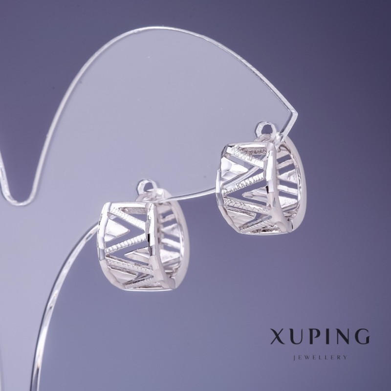עגילי Xuping 9×14 מ״מ ורודיום