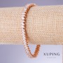 צמיד Xuping עם זירקונים לבנים, עובי 7 מ״מ, אורך 17,5–19,5 ס״מ, זהב מצופה 18K