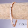צמיד Xuping עם זירקונים לבנים, עובי 6 מ״מ, אורך 18-20 ס״מ, ציפוי זהב 18 קראט
