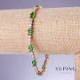 צמיד Xuping עם זירקונים ירוקים «ברקת», עובי 5 מ״מ, אורך 18–21 ס״מ, ציפוי זהב 18K