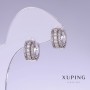 עגילים Xuping עם אבני סטרז לבנות, אורך 14 מ״מ, עובי 6 מ״מ roodium