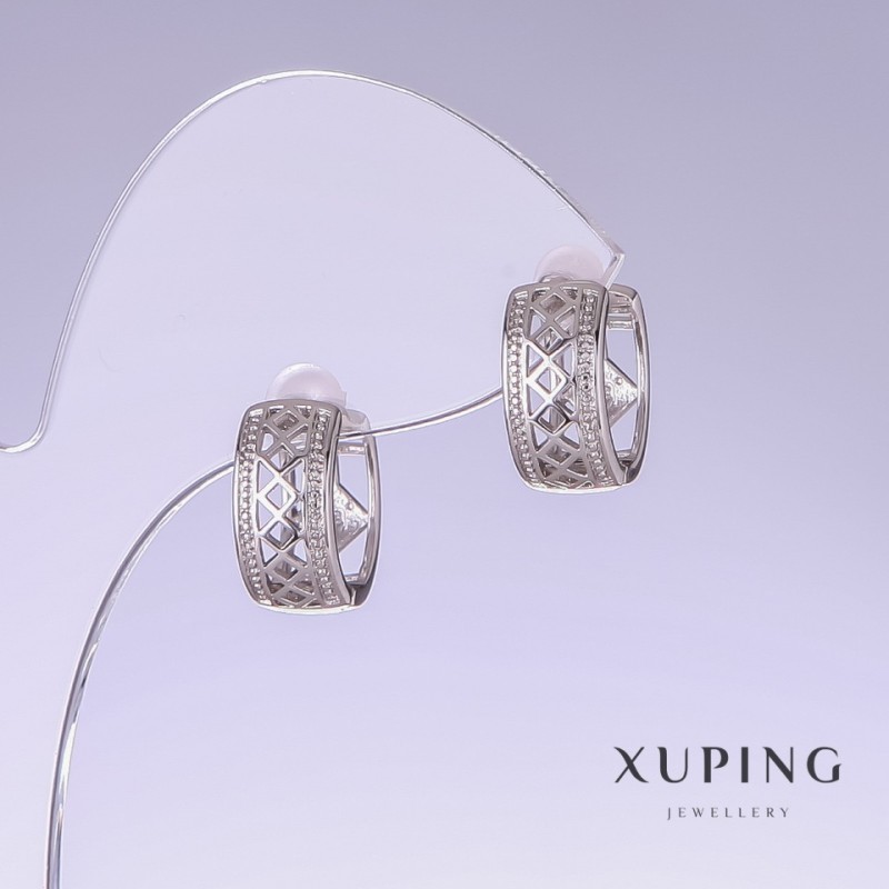 עגילים Xuping, אורך 13 מ״מ, עובי 7 מ״מ ורודיום