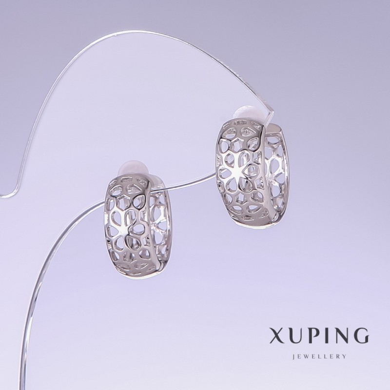 עגילים Xuping, אורך 17 מ״מ, עובי 7 מ״מ, רודיום