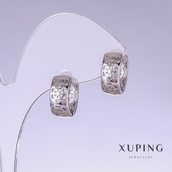 עגילי Xuping, אורך 14 מ״מ, עובי 6 מ״מ ורודיום