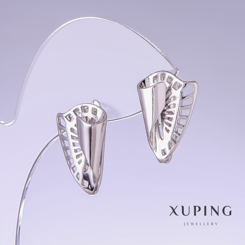 עגילים Xuping, אורך 20 מ״מ, עובי 13 מ״מ, רודיום