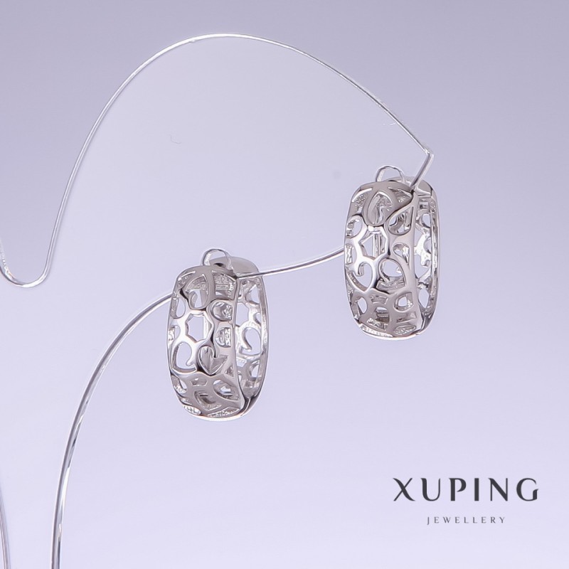 עגילים Xuping, אורך 16 מ״מ, עובי 7 מ״מ, ראודיום