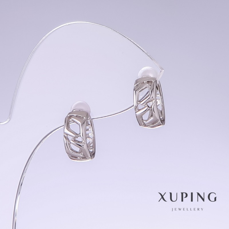עגילים Xuping, אורך 12 מ״מ, עובי 5 מ״מ רודיום