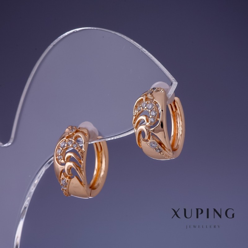 עגילי Xuping 14×8 מ״מ «זהב מצופה 18K»