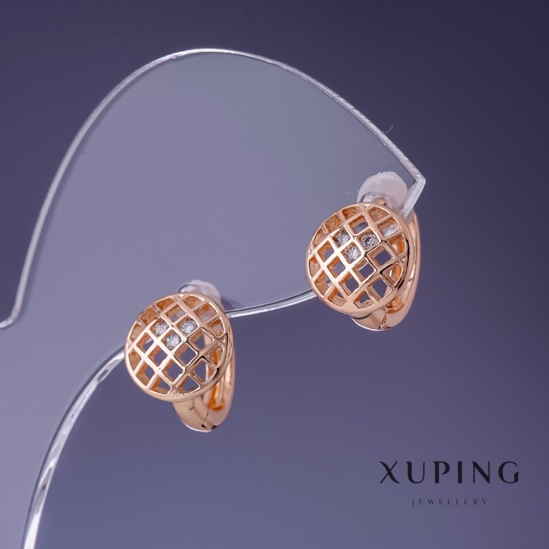 עגילי Xuping 10 מ״מ ציפוי זהב 18K