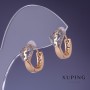 עגילים Xuping 15×8 מ״מ «זהב 18K» עם זרקונים לבנים