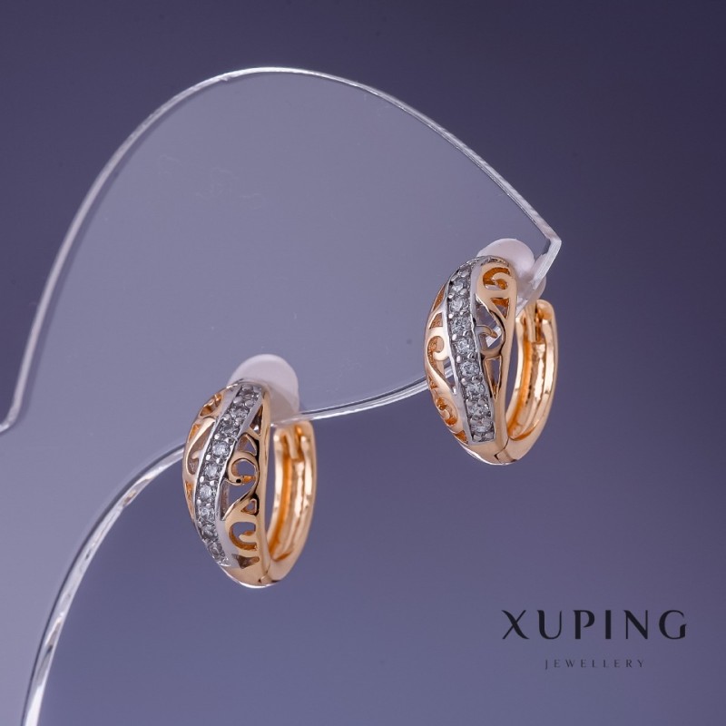 עגילים Xuping 13×6 מ״מ «ציפוי זהב 18 קראט»