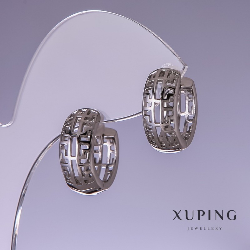 עגילים Xuping 16×8 מ״מ ורודיום
