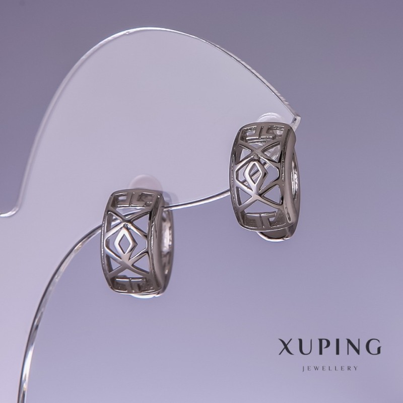 עגילי Xuping ורודיום 8×14 מ"מ