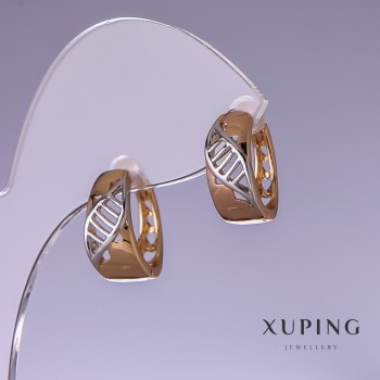 עגילים Xuping 16×7 מ״מ "זהב מצופה 18K, רודיום"