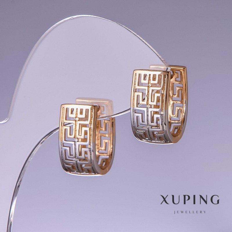 עגילים Xuping 17x9mm «זהב מצופה 18K, רודיום»
