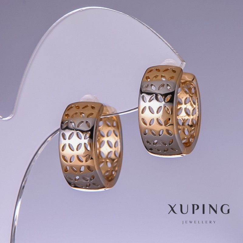 עגילים Xuping 19×8 מ״מ «זהב מצופה 18 קראט, רודיום»