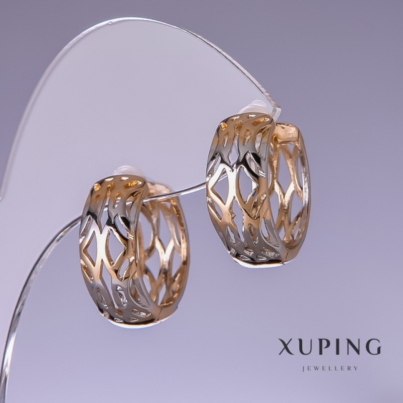 עגילים Xuping 20×8 מ״מ «זהב מצופה 18 קראט, רודיום»