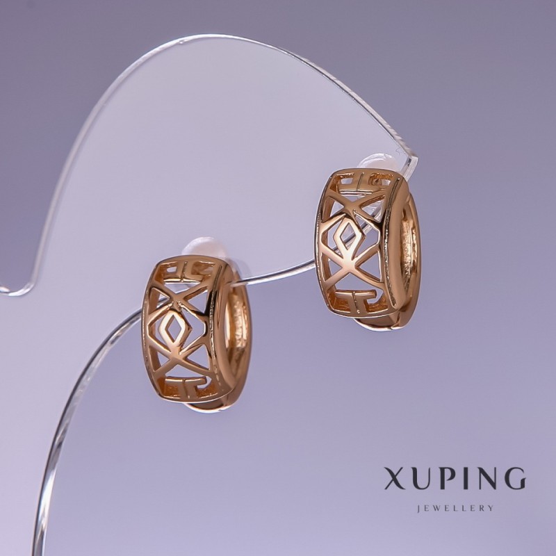 עגילי Xuping 15×8 מ״מ «זהב מצופה 18K»