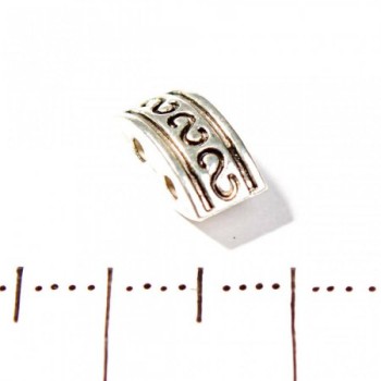 הכנסה בין חרוזים מרובעת דו-קמור על שני חוטים, מתכת, מידות 10×5 מ״מ, מארז 20 גרם, ±25 יחידות