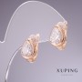 עגילים Xuping עם זירקונים לבנים «טיפה» 13×9 מ״מ זהב מצופה 18K