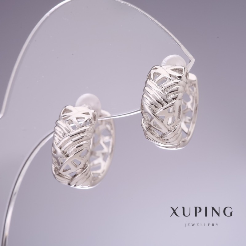 עגילים Xuping 17×7 mm רודיום