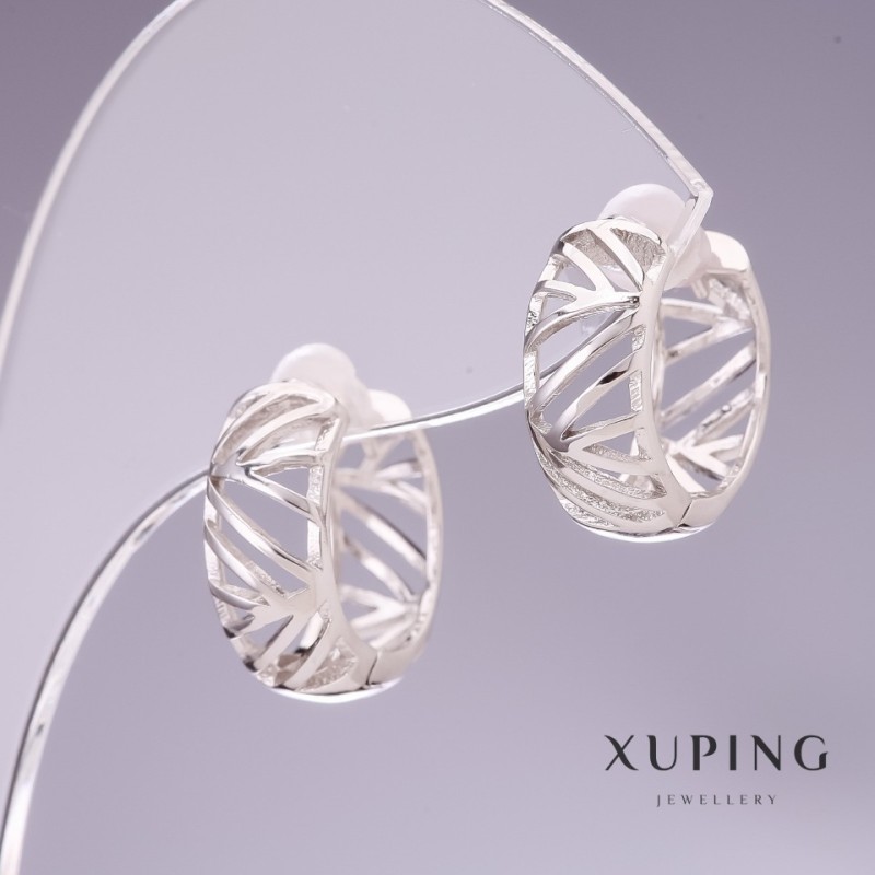 עגילים Xuping 16×7 מ״מ ורודיום