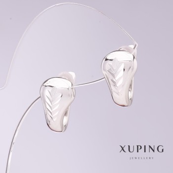 עגילי Xuping, קוטר 9 מ״מ, אורך 17 מ״מ, רודיום